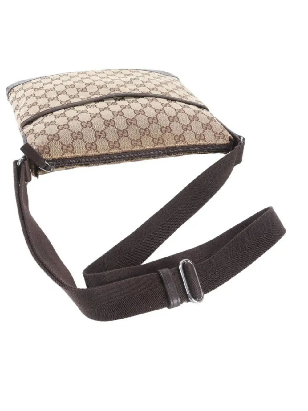 Gucci GG Canvas Leather Shoulder Bag Crossbody Messenger Business Tote